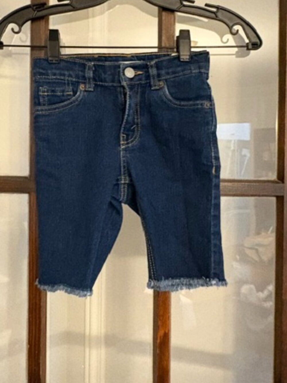 Levi's Dark Wash Jeans with Frayed Hem, Size 5